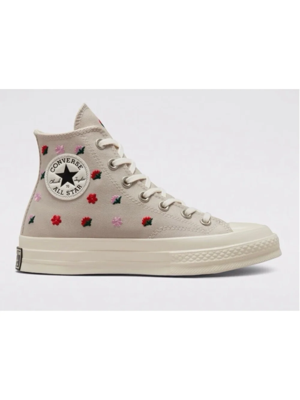 Converse Chuck Taylor Retro Inspired Floral Embroidered Hi Top Sneakers Womens 8 - Picture 2 of 9